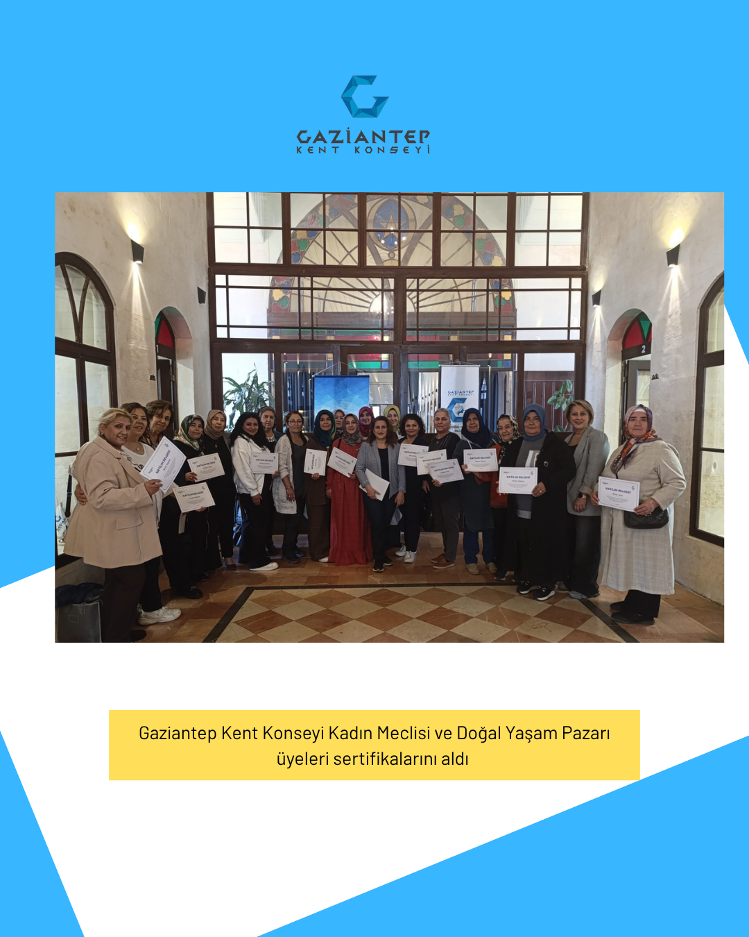 Kadın Meclisi Doğal Yaşam Pazarı üyeleri sertifikalarını aldı 